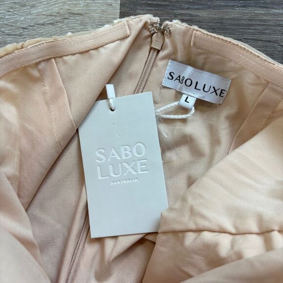 NWT Sabo Luxe Sahana Drape Dress Size Large - Picture 16 of 16